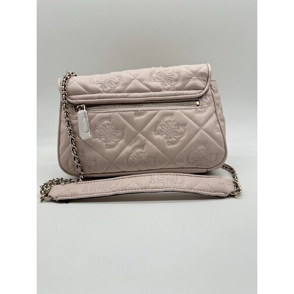 GUESS Marieke faux-leather flap convertible shoulder crossbody bag - Light Pink - Picture 8 of 10
